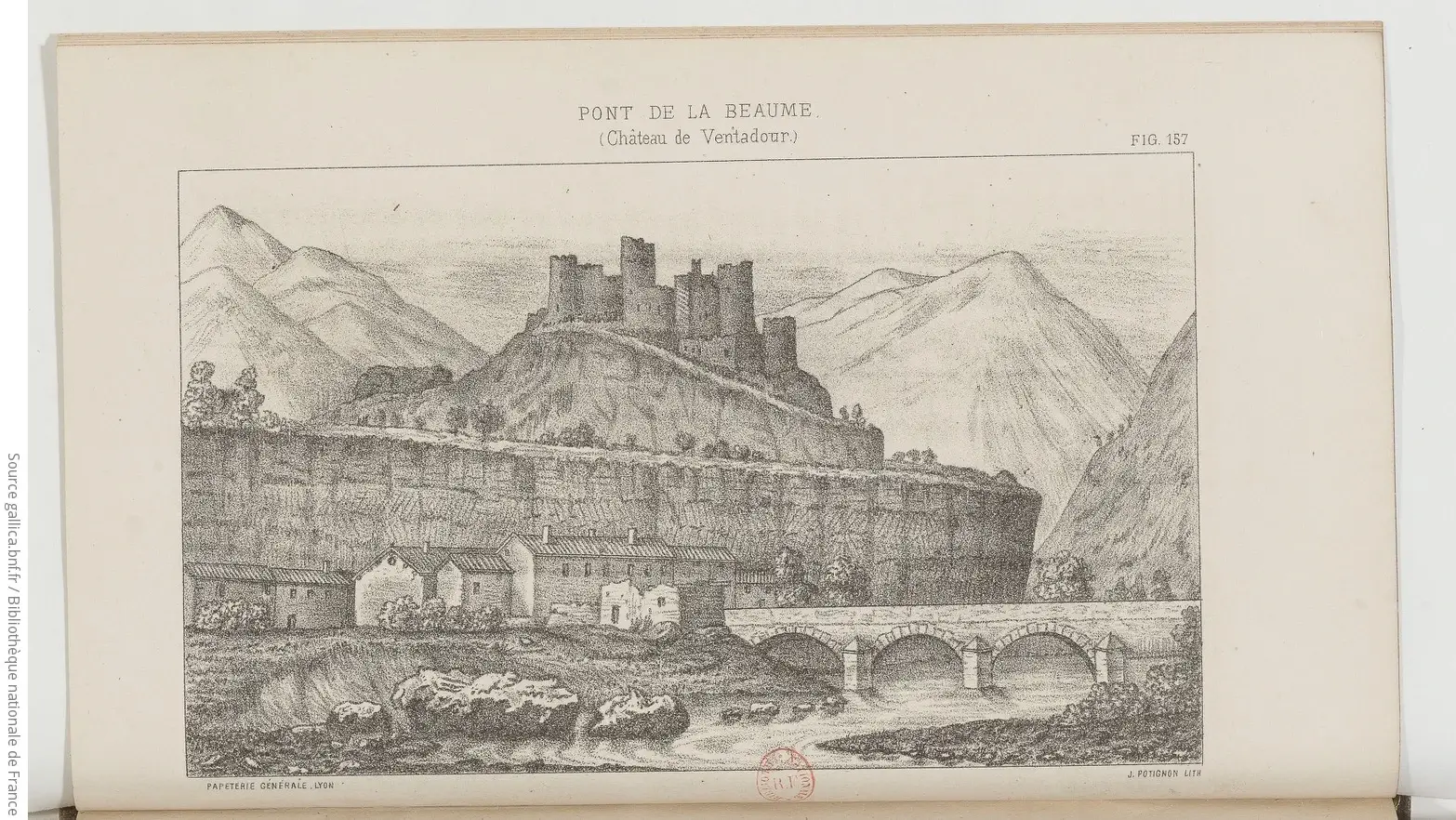 Pont de Labeaume Archives de l'Ardèche 1850.webp